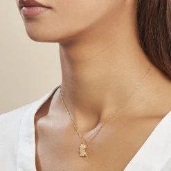 Pendentif Egee Chat Or Jaune