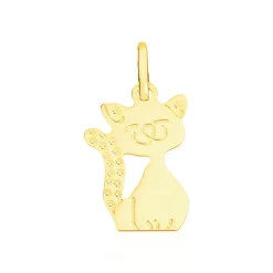 Pendentif Egee Chat Or Jaune