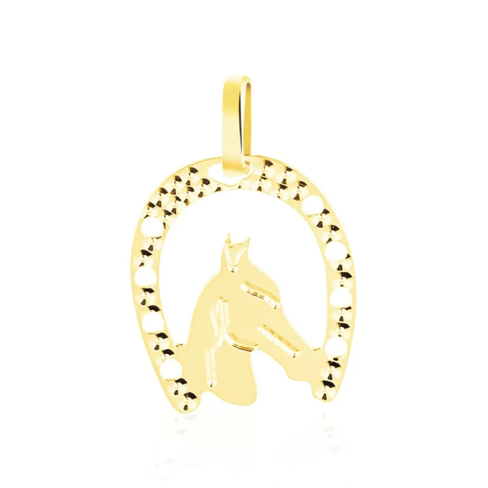Pendentif Egide Fer A Cheval Or Jaune