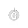 Pendentif Elio G Argent Blanc