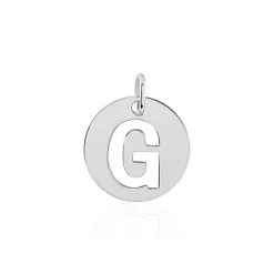 Pendentif Elio G Argent Blanc