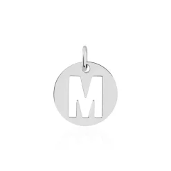 Pendentif Elio M Argent Blanc