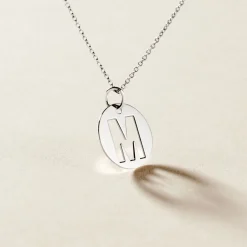 Pendentif Elio M Argent Blanc