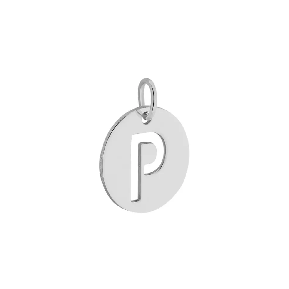 Pendentif Elio P Argent Blanc