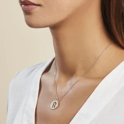 Pendentif Elio R Argent Blanc