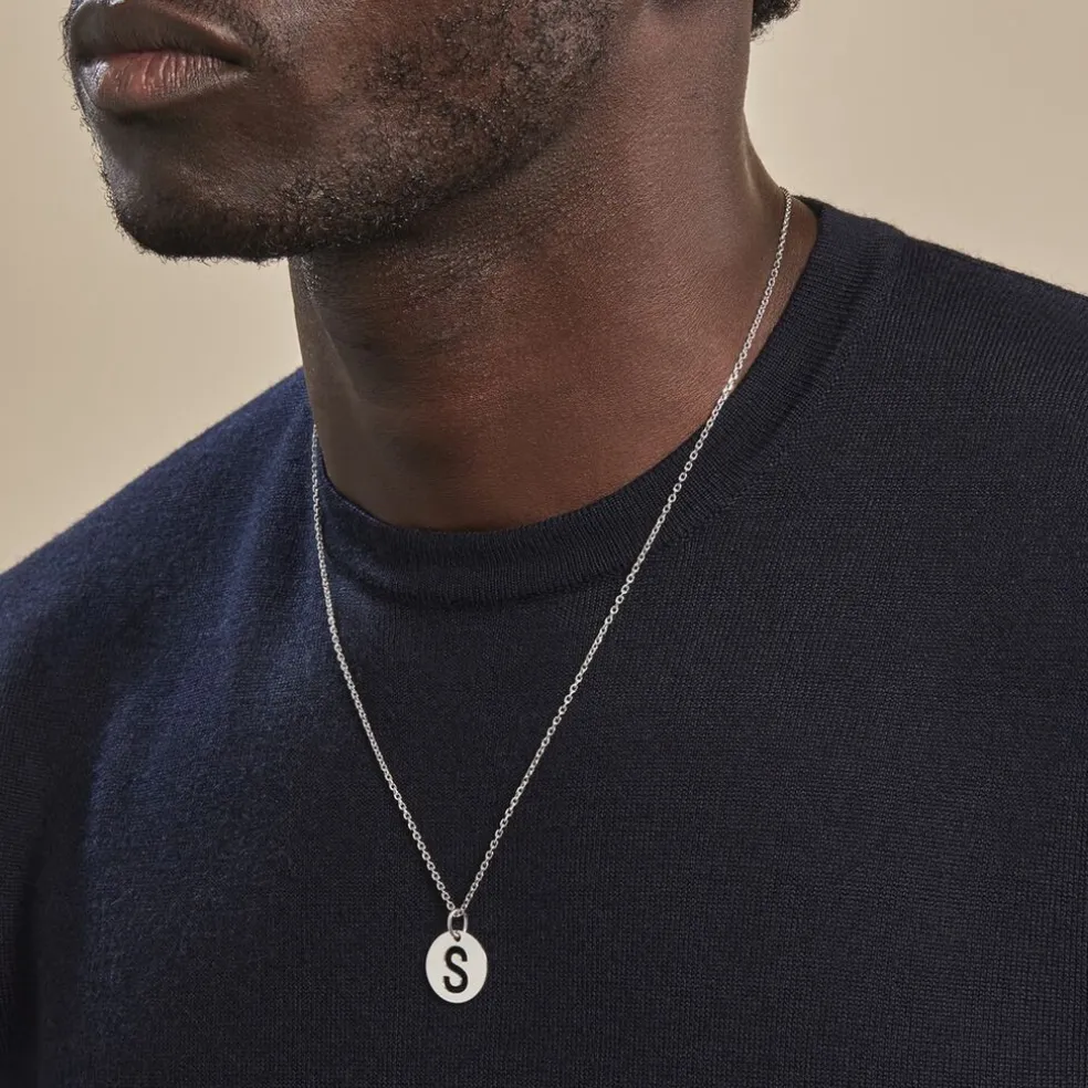 Pendentif Elio S Argent Blanc