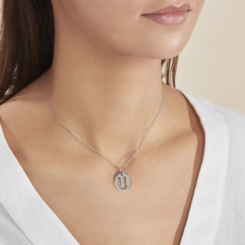 Pendentif Elio U Argent Blanc