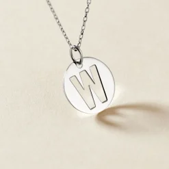 Pendentif Elio W Argent Blanc