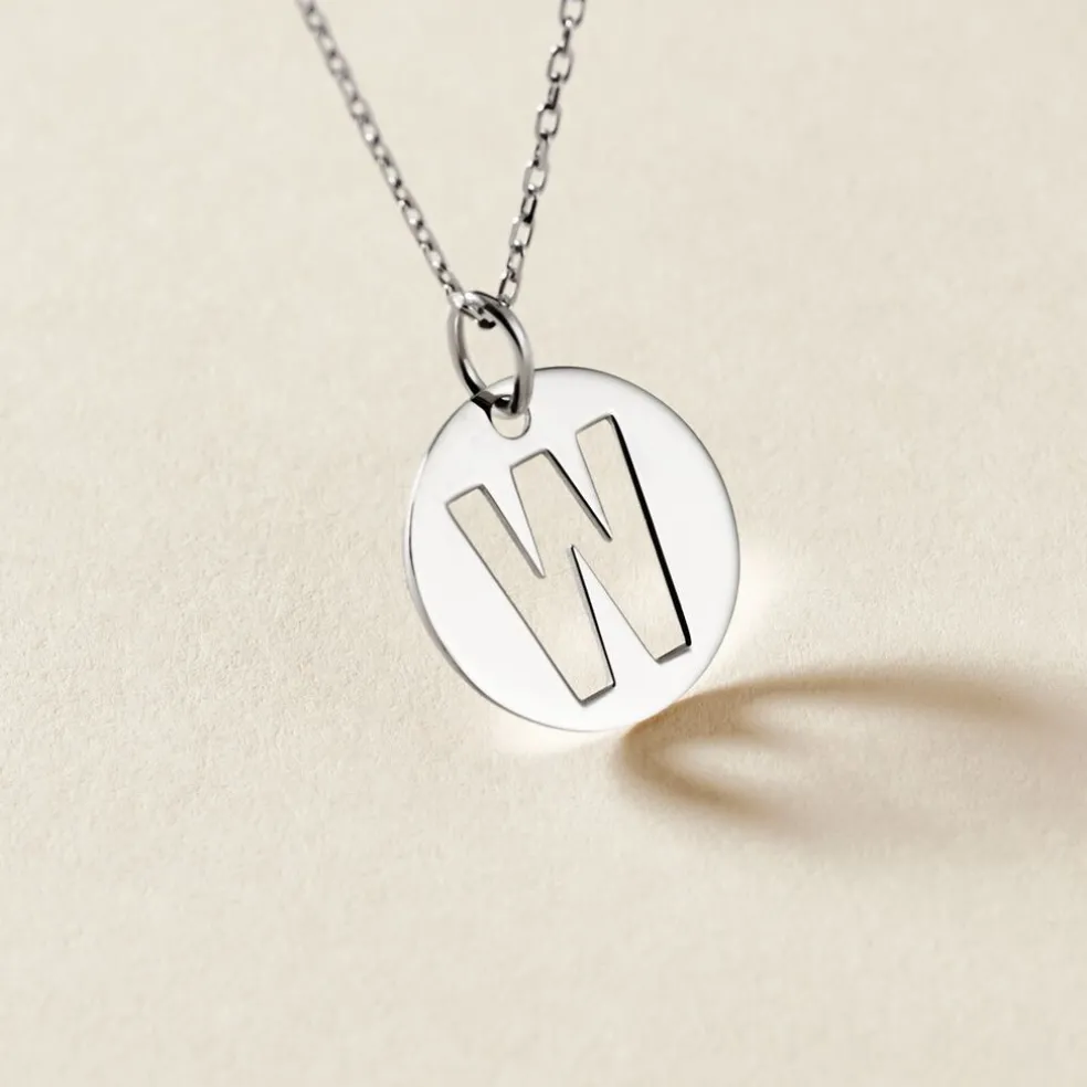 Pendentif Elio W Argent Blanc