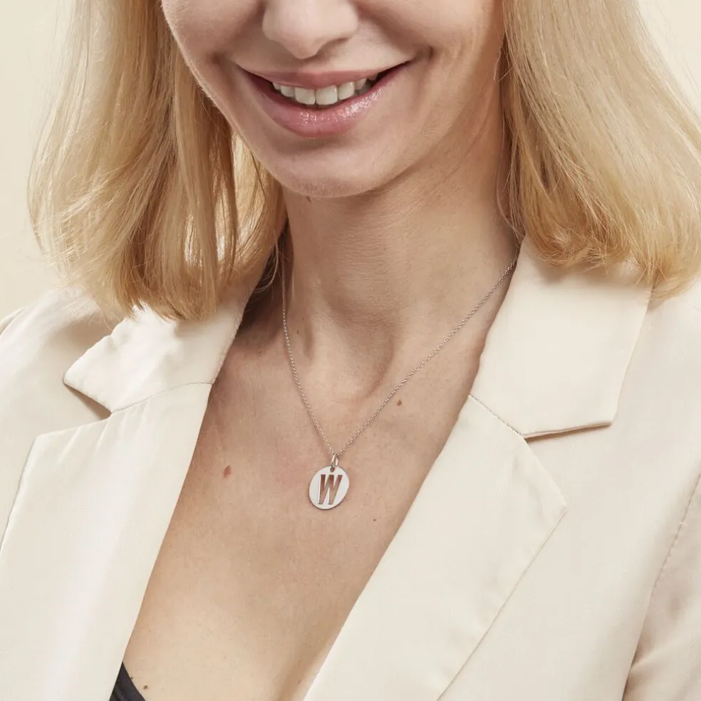 Pendentif Elio W Argent Blanc