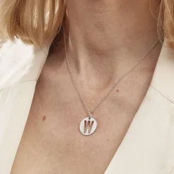 Pendentif Elio W Argent Blanc