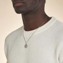 Pendentif Elyas Argent Blanc