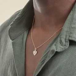 Pendentif Eudocie Coeur Lettre Or Jaune