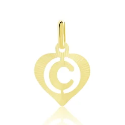 Pendentif Eudocie Coeur Lettre Or Jaune