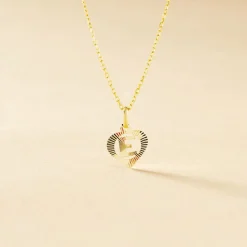 Pendentif Eudocie Coeur Lettre Or Jaune