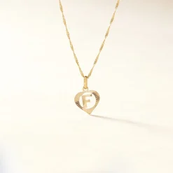 Pendentif Eudocie Coeur Lettre Or Jaune