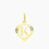Pendentif Eudocie Coeur Lettre Or Jaune