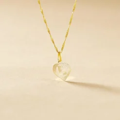 Pendentif Eudocie Coeur Lettre Or Jaune