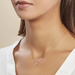 Pendentif Eudocie Coeur Lettre Or Jaune