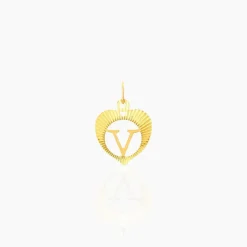 Pendentif Eudocie Coeur Lettre Or Jaune
