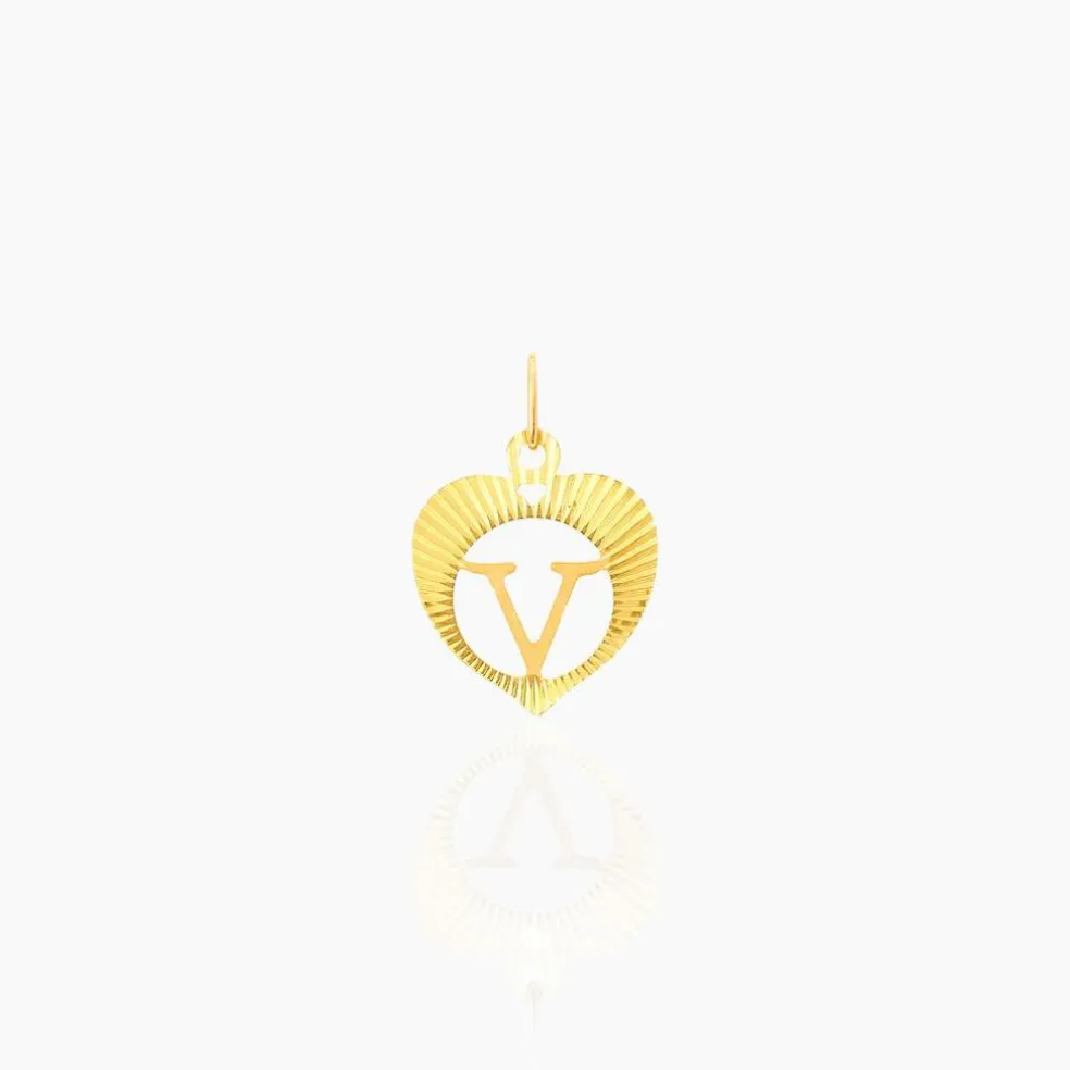 Pendentif Eudocie Coeur Lettre Or Jaune
