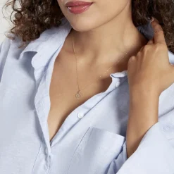 Pendentif Eudocie Coeur Lettre Or Jaune