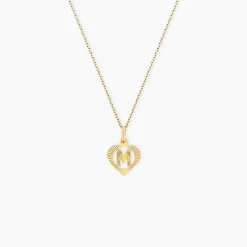 Pendentif Eudocie Coeur Lettre Or Jaune