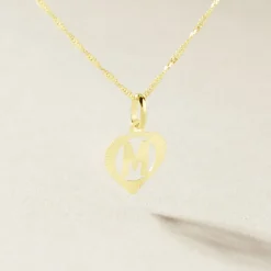 Pendentif Eudocie Coeur Lettre Or Jaune