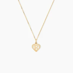 Pendentif Eudocie Coeur Lettre Or Jaune