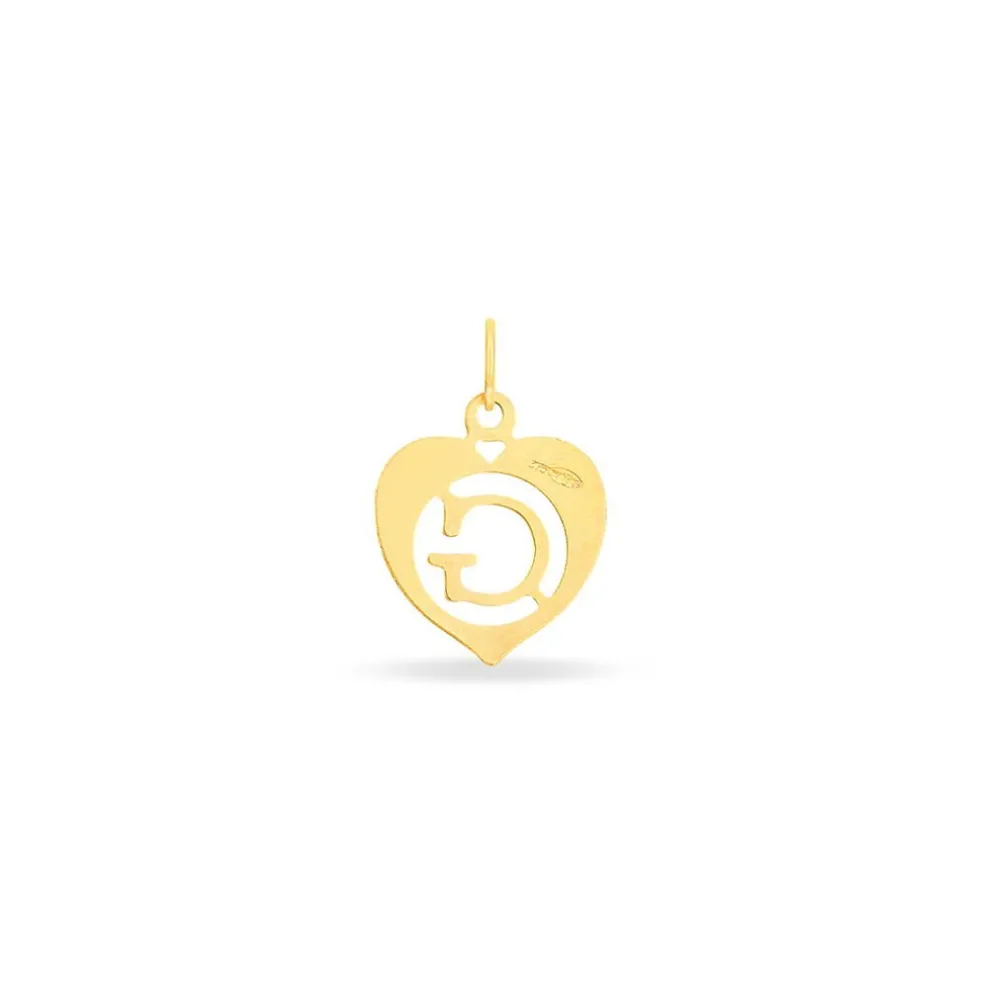 Pendentif Eudocie Coeur Lettre Or Jaune