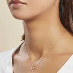 Pendentif Eudocie Coeur Lettre Or Jaune