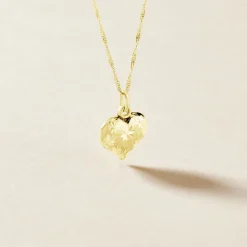 Pendentif Eudocie Coeur Mat Et Brillant Or Jaune