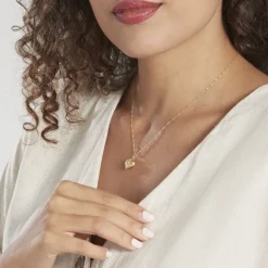 Pendentif Eudocie Coeur Mat Et Brillant Or Jaune