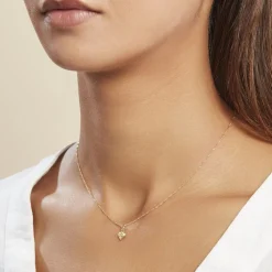 Pendentif Eudocie Coeur Mat Et Brillant Or Jaune