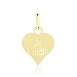 Pendentif Eudocie Coeur Message Or Jaune