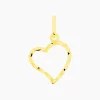Pendentif Eudocie Coeur Strie Or Jaune