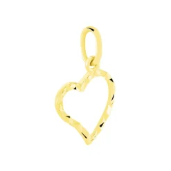 Pendentif Eudocie Coeur Strie Or Jaune