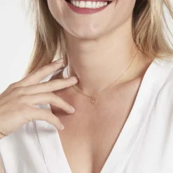 Pendentif Eudocie Coeur Strie Or Jaune