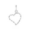 Pendentif Eudocie Coeur Strie Or Blanc