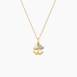 Pendentif Eudocie Coeur Trefle Or Jaune