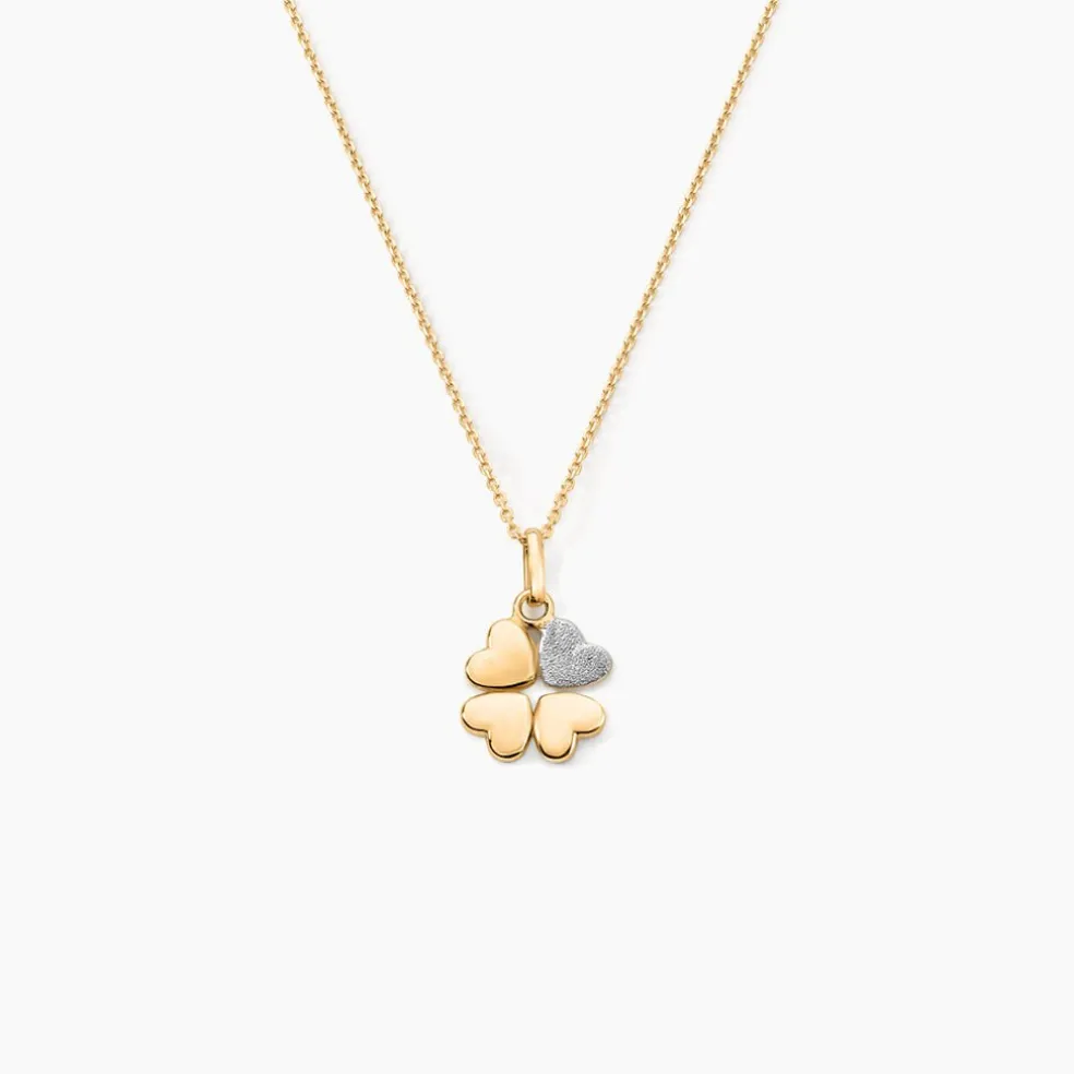 Pendentif Eudocie Coeur Trefle Or Jaune