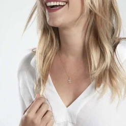 Pendentif Eudocie Coeur Trefle Or Jaune