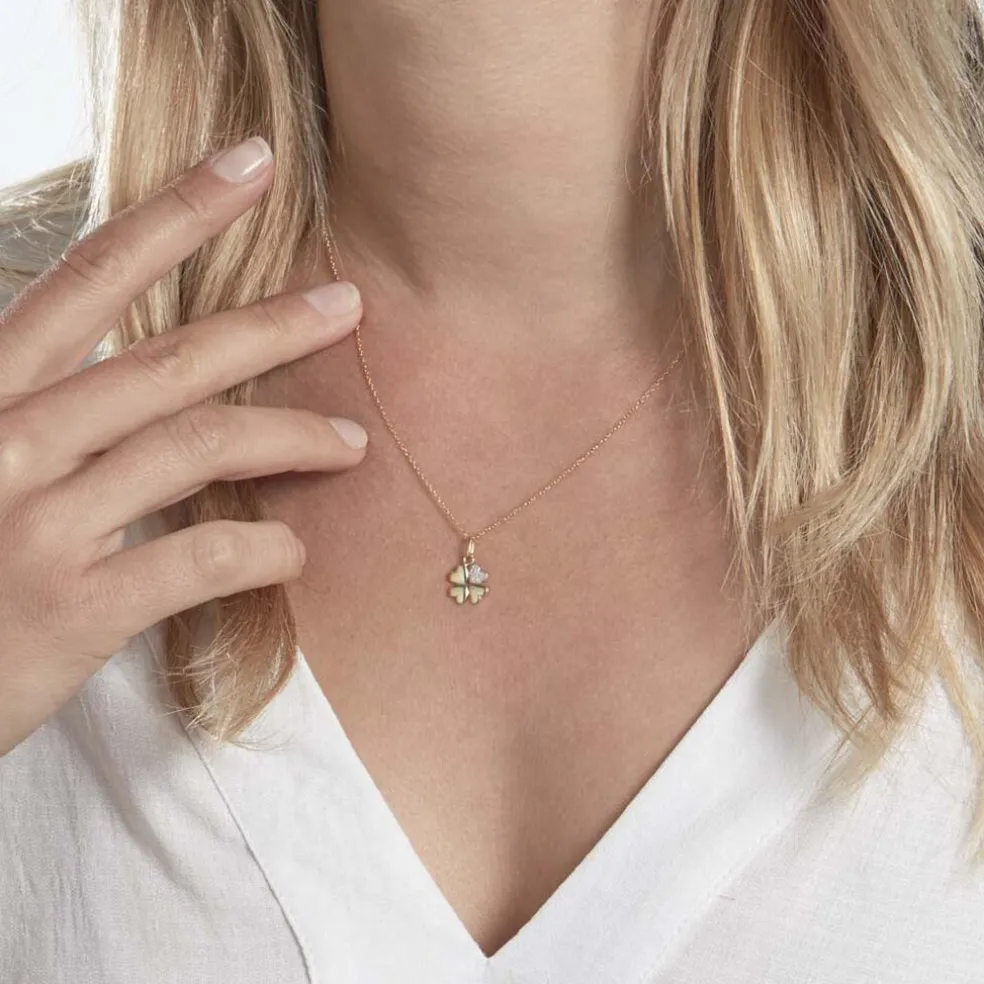 Pendentif Eudocie Coeur Trefle Or Jaune