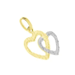 Pendentif Eudocie Coeurs Ciseles Or Bicolore