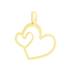 Pendentif Eudocie Coeurs Diamantes Or Jaune