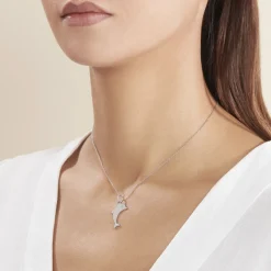 Pendentif Eudore Argent Blanc