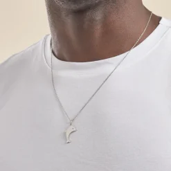 Pendentif Eudore Argent Blanc