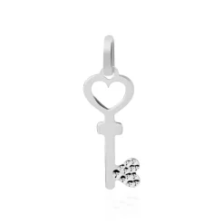 Pendentif Fatilia Clef Coeur Or Blanc