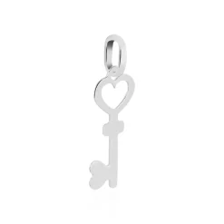 Pendentif Fatilia Clef Coeur Or Blanc
