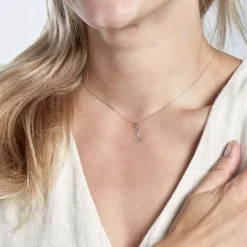 Pendentif Fatilia Clef Coeur Or Blanc